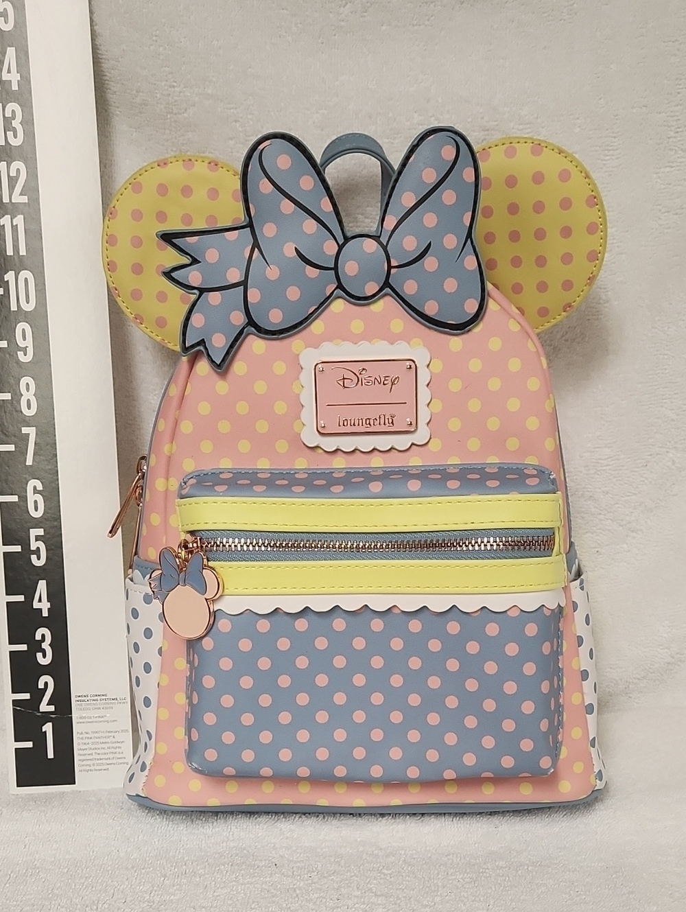 Retired 2022 Loungefly Pastel Polka Dot Minnie Mouse Ear Mini Backpack
